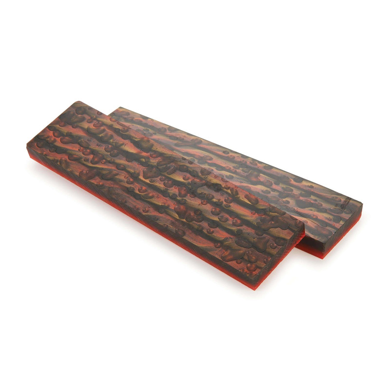 Poly Resin Knife Scales - 3/8" x 2" x 7" - Molten Lava - Pair